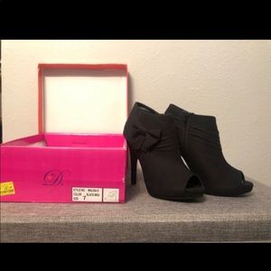 Black bootie heels